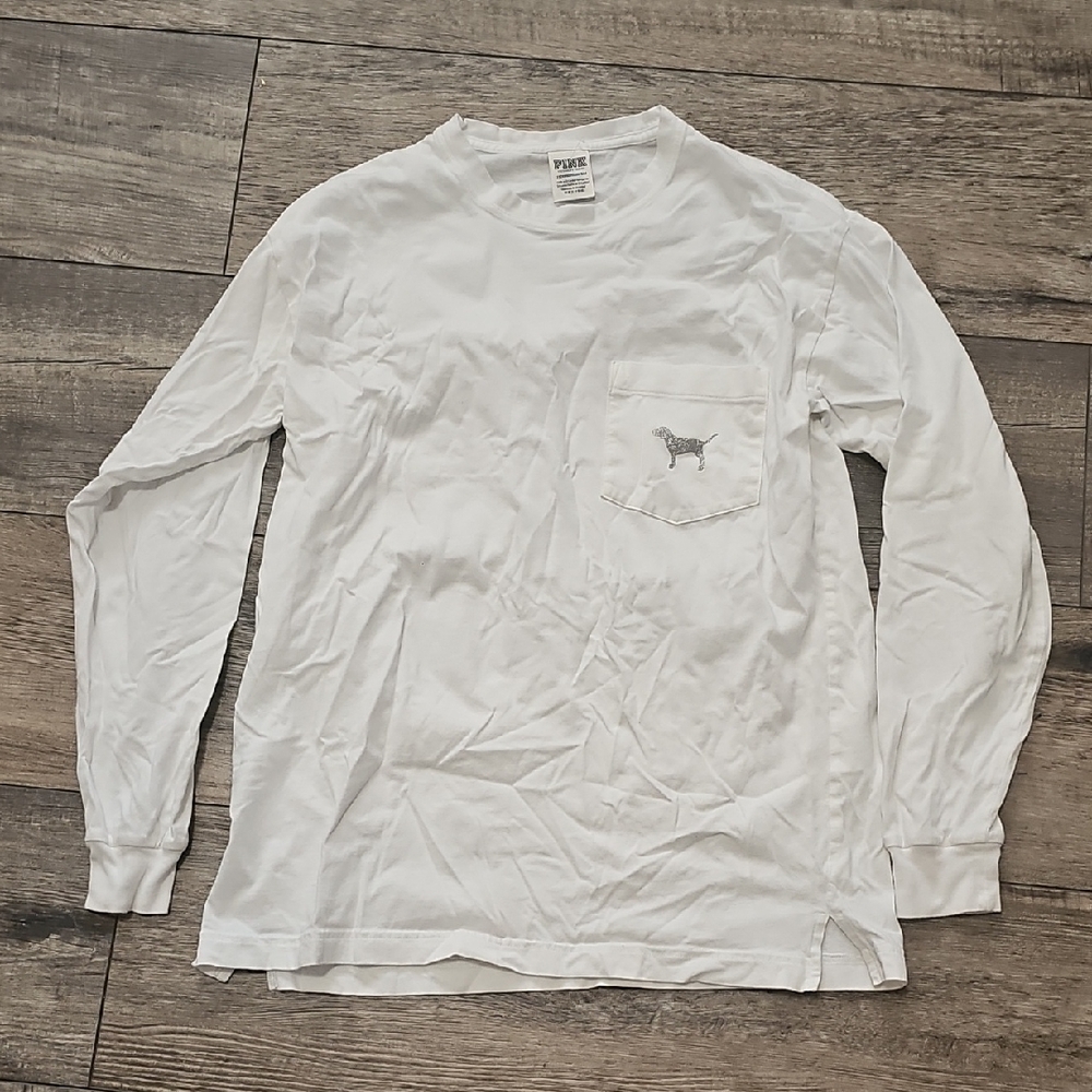 PINK Victoria's Secret White Long Sleeve  Shirt